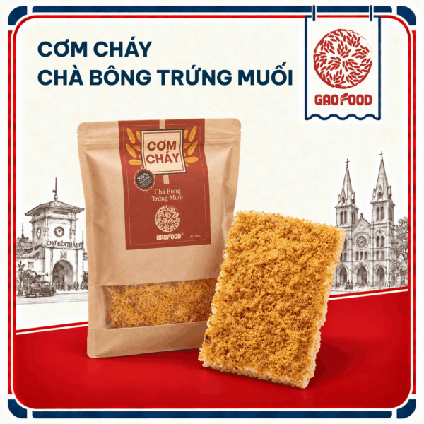 Cơm cháy chà bông trứng muối