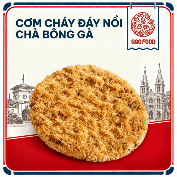 Cơm cháy đáy nồi chà bông gà - 500g